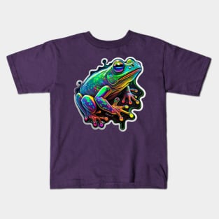 Melting Colorful Space Frog #1 Kids T-Shirt